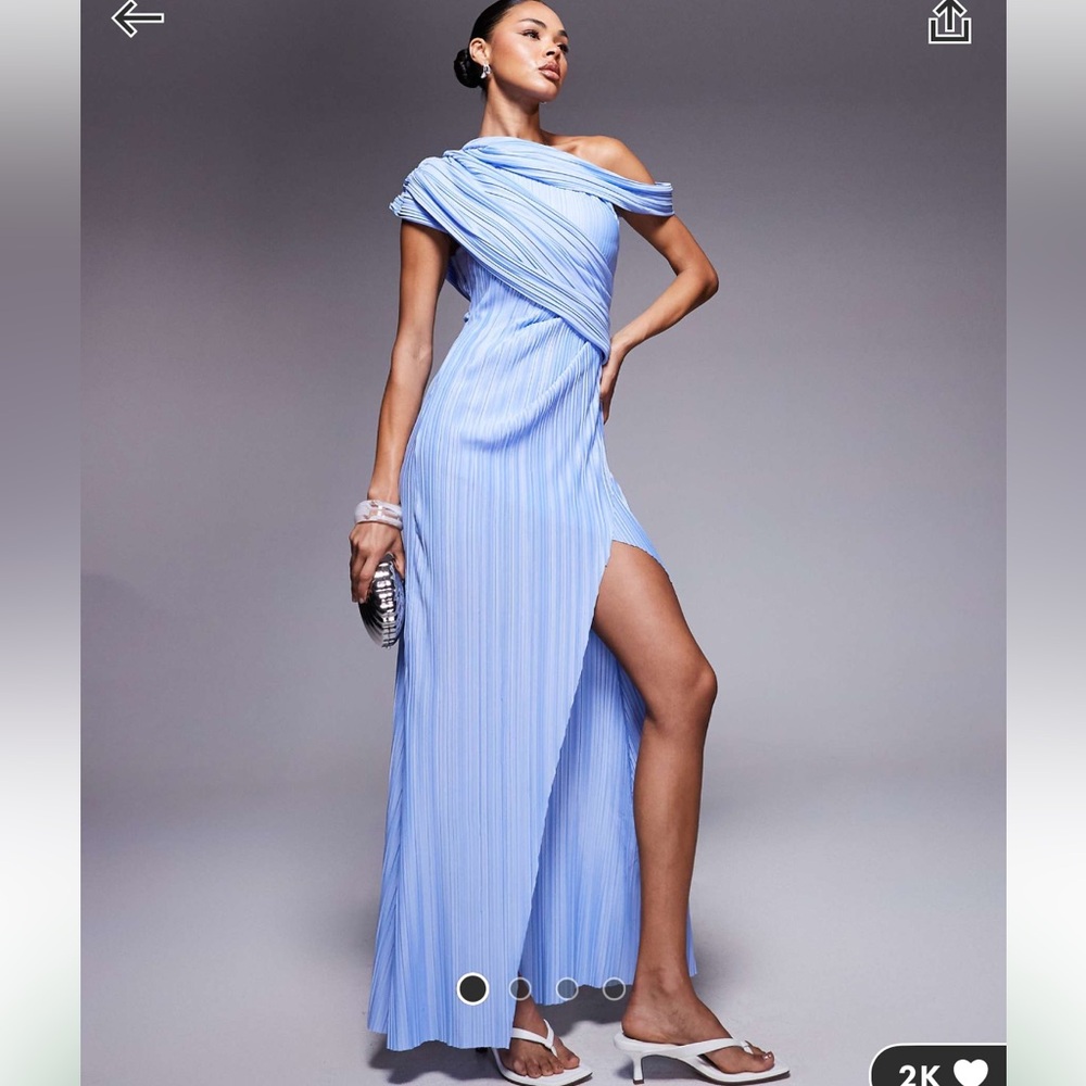ASOS Light Blue Off-Shoulder Maxi Dress
